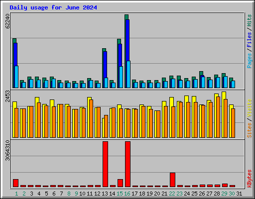 Daily usage for June 2024