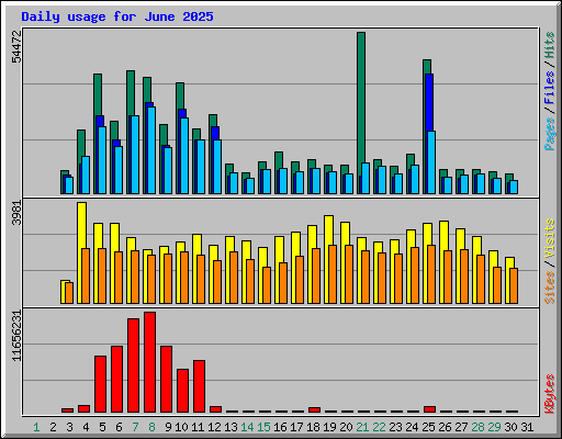 Daily usage for June 2025
