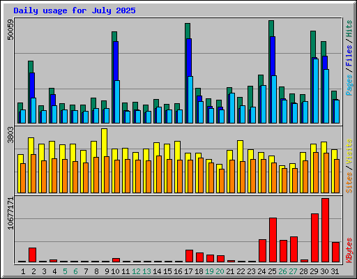 Daily usage for July 2025
