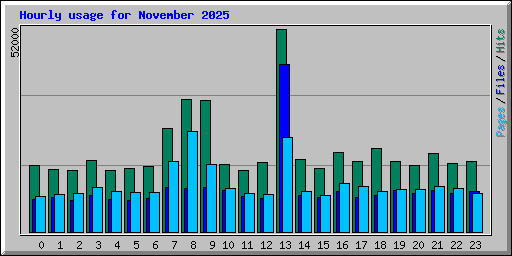 Hourly usage for November 2025