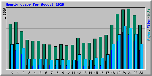 Hourly usage for August 2026